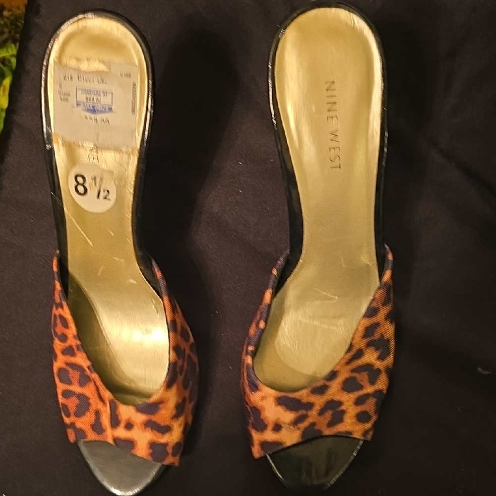 Nine West Animal Print Peep Toe Heels